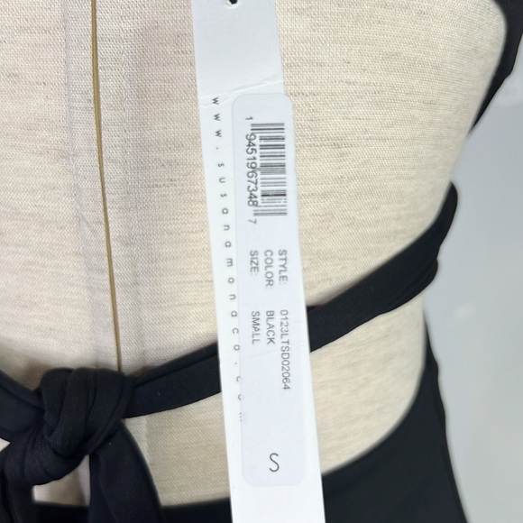 SUSANA MONACO NWT WOMEN’S HIGH NECK LOW BACK BLACK MAXI DRESS SZ S - Picture 8 of 10